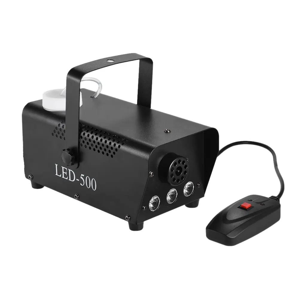 

Colorful 400 Watt Fogger Fog Smoke Machine with LED Color Lights(Red, Blue, Green) Wired Remote Control for Party Live Concert