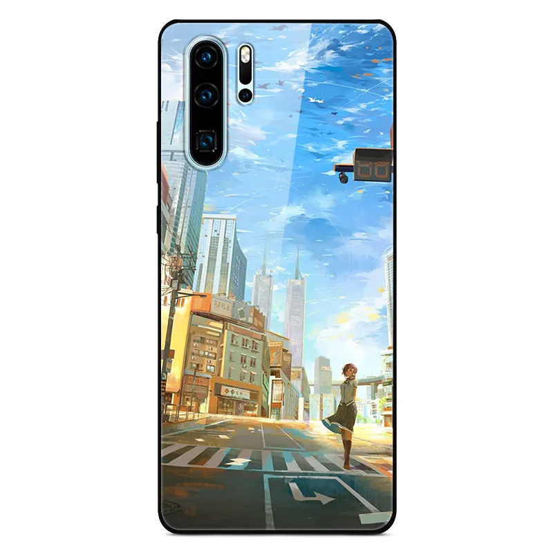 Чехол для huawei P30 Pro, Жесткий Чехол из закаленного стекла, силиконовая мягкая рамка, разноцветный чехол для телефона huawei P30Pro P 30 P30, чехол - Цвет: 13