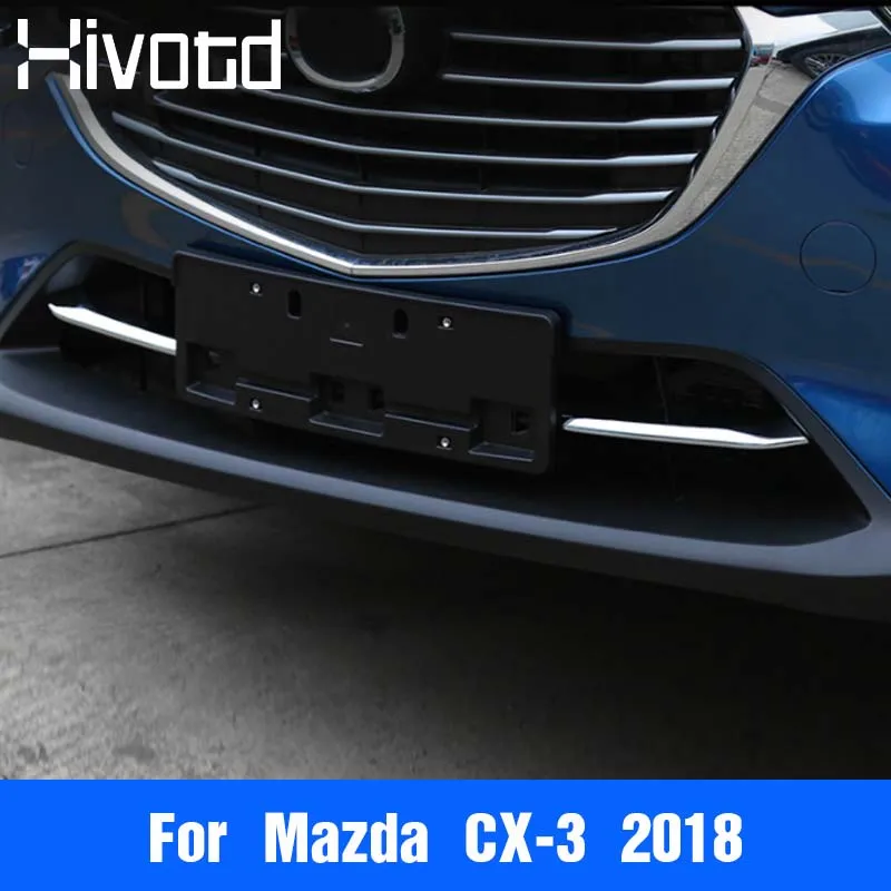 Hivotd для Mazda CX-3 CX3 аксессуары ABS хромированная отделка автомобиля Передняя решетка Нижняя крышка рамка отделка украшение автомобиля Стайлинг