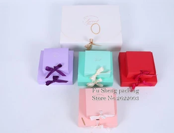 

Custom Kraft paper Candy Box with ribbon, Cookies packaging envelope box, wedding Party Decoration boxes 500pcs/lot