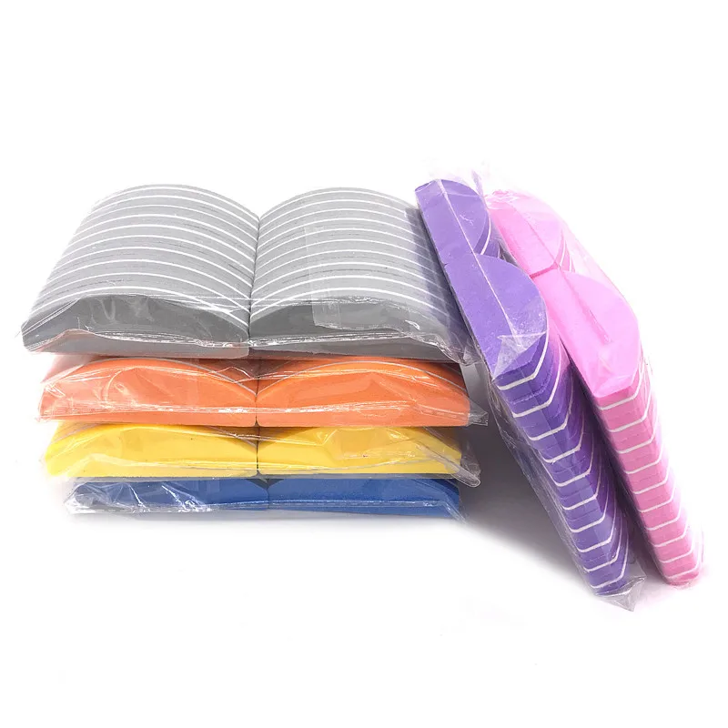 

200pcs/lot Double-sided Mini Nail File Blocks Colorful Sponge Nail Sanding Block Polishing Sanding Tools