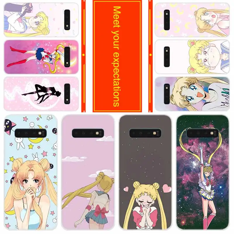 

Phone for Samsung Galaxy S10 E S9 S8 Plus S7 s6 Edge s10 plus s5 Note 10 9 8 Cover Case lovely sailor moon