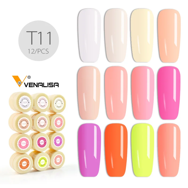 Venalisa, 12 шт./лот, УФ-гель, новинка, для дизайна ногтей, дизайн, маникюр, УФ-светодиодный, впитывается, сделай сам, краска, гель, чернила, УФ-гель, лак для ногтей - Цвет: T11