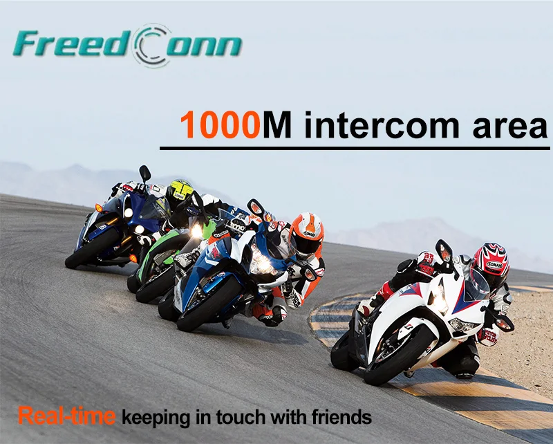 Freedconn T-MAX 6 всадников домофон мотоциклетный шлем домофон BT гарнитура 1000 м Bluetooth мотоцикл casco внутренний телефон версия 4,1