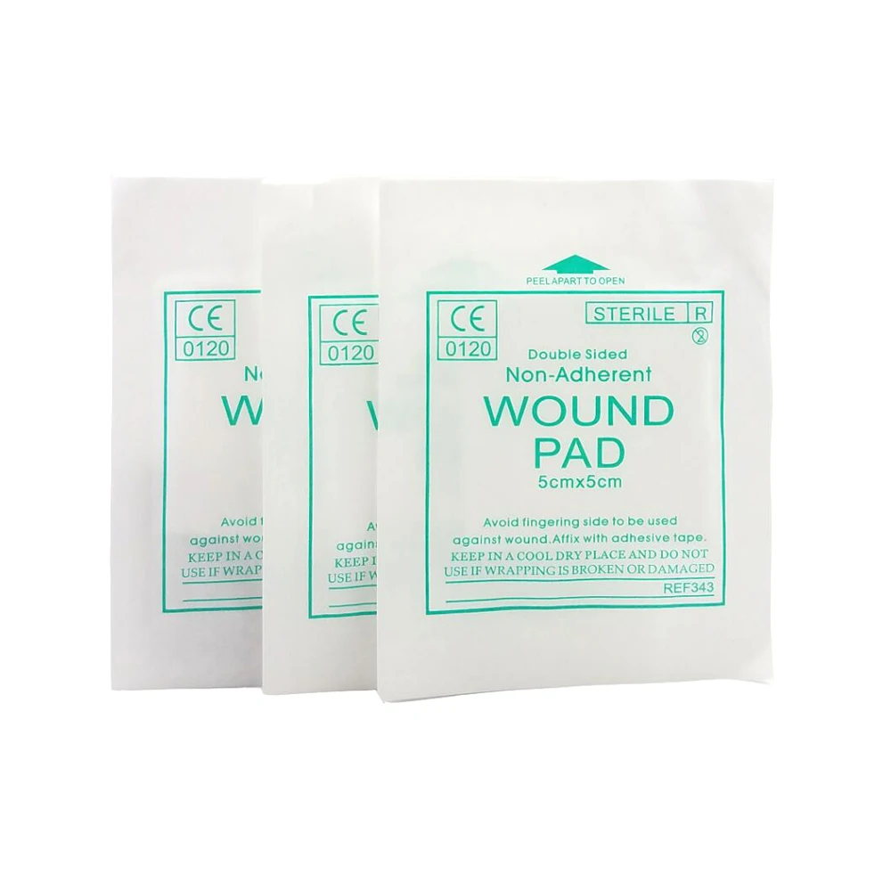 

5*5CM Sterile Hemostasis Pad First Aid Kit Accessories Double Sided Non-Adherent Wound Pad First Aid Kit Dressing Medical Pads
