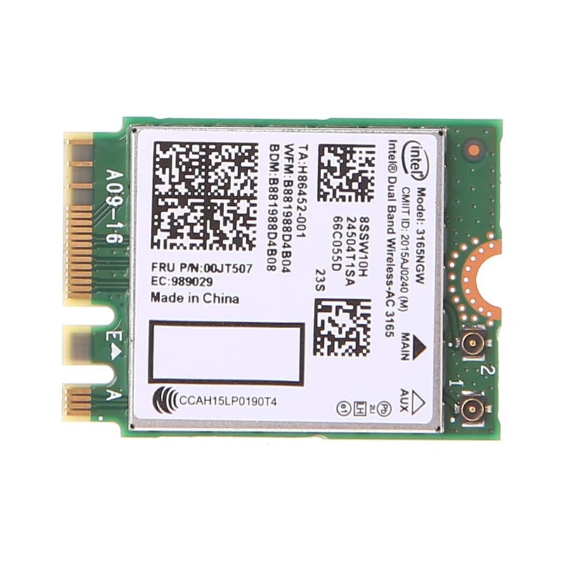 

Intel Dual Band Bluetooth Wireless-AC 3165 BT4.0 2.4G/5G 433M NGFF NGW Net Card