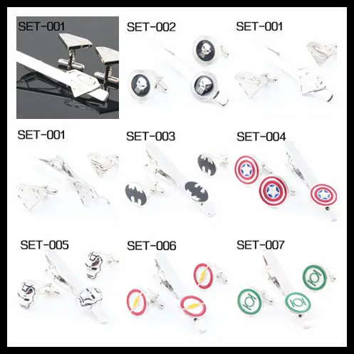Необычные интересные Зажимы для галстука и запонки можно смешать набор супергероев серии 001-015
