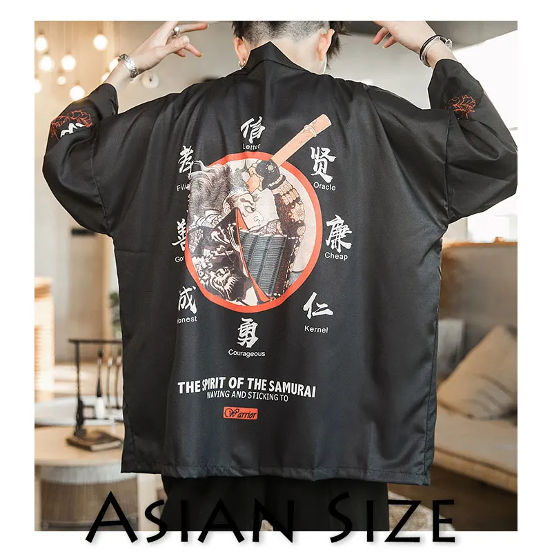 Sinicism Store Summer Men Style Jackets Man 2019 Casual Kimono Streetwear Mens Jackets Print Male Fashion Open Stitch Jacket 5XL