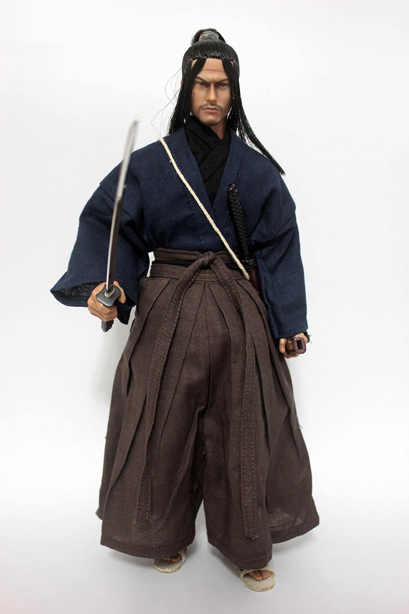 Голова японского ниндзя Miyamoto Musashi лепка с одеждой и мечом 1/6|Игровые фигурки