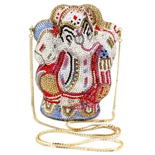 XIYUAN Elephant, бриллианты, женская вечерняя сумочка-клатч, женские металлические сумки, роскошная женская вечерняя сумка на плечо с цепью, кошельки для телефона