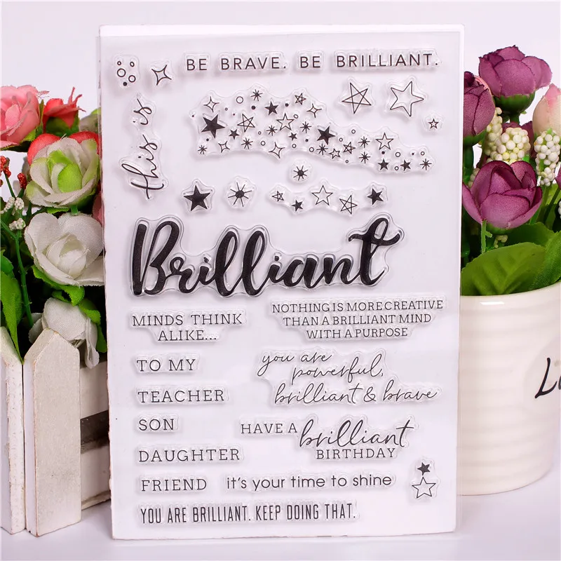 English Text word Rubber Silicone Clear Stamps for Scrapbooking Tampons