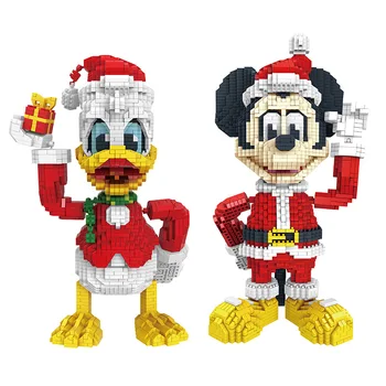 

New Christmas block toy Mickey Mouse and duck design diamond block 16 age Educational toys