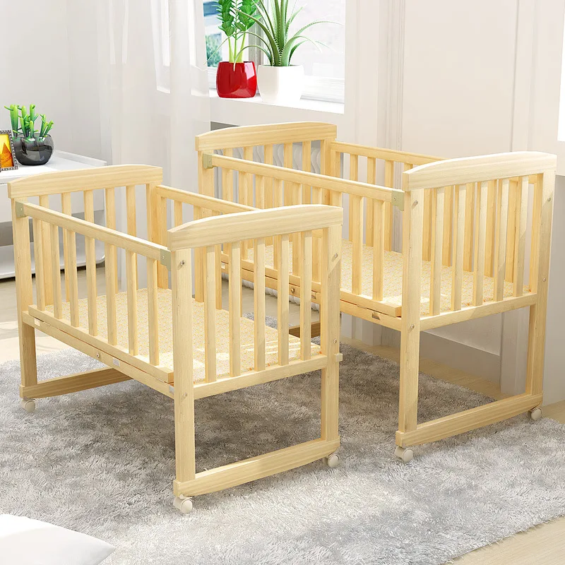 

Solid Wood Children Crib Multi-functional Eco-friendly Baby Bed Newborn Cradle Bed Small and Big BB Nest Beddings Variable Desk