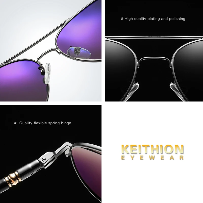 KEITHION Sunglasses Men Polarized Classic Metal Oval Glasses For Women Fashion Style UV400 Gafas De Sol Eyewear