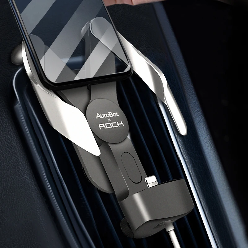 

Autobot M Pro Charging Car Phone Holder, ROCK Car Mount for iPhone 8 X 7 6 Samsung Air Vent Mount Phone Mobile Holder Universal