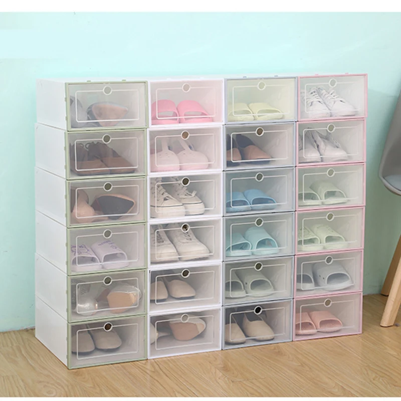 Multifunctional Shoe Hanger Colorful Plastic Shoebox Transparent