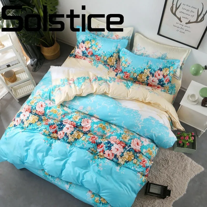 

Solstice Home Fashion Print Comfortable comfortable skin-friendly Reactive Printed Sheet Quilt Cover Pillowcase Bedding 3/4pcs