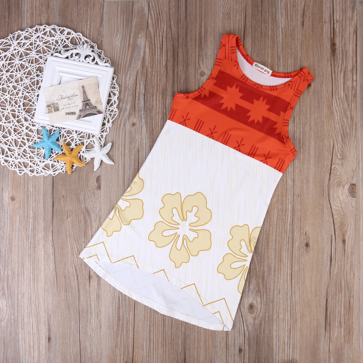 

2017 New Baby Dress Summer Cute Baby Girl Clothes Orange Floral Cotton Sleeveless Dress Casual Party Dress Hot Baby Clothes