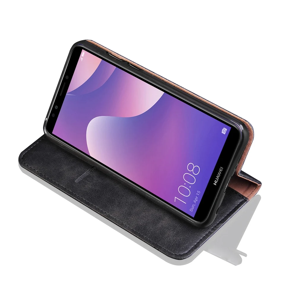 Роскошный флип кожаный чехол для Huawei Y7 Prime кейс; кошелек; Сумочка Стиль Слот для Карт Подставка чехол для Huawei телефонные чехлы