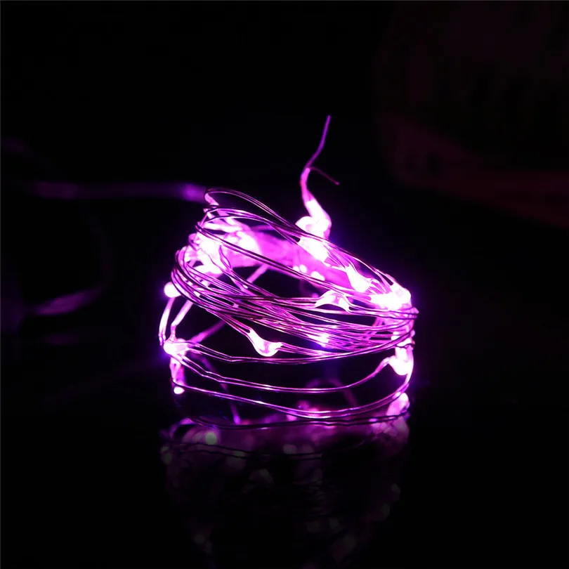 

Home Decor LED light 1pcs 2M 20LED Button Cell Powered Silver Copper Wire Mini Fairy String Lights dec20