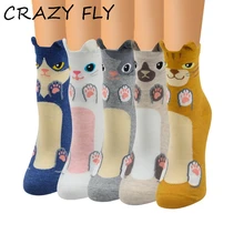 Магазин Crazy Fly Лето г. собака узор для женщин носки для девочек мультфильм Sox корейский стиль модные хлопковые смешные носки Харадзюку Милые 3D животны