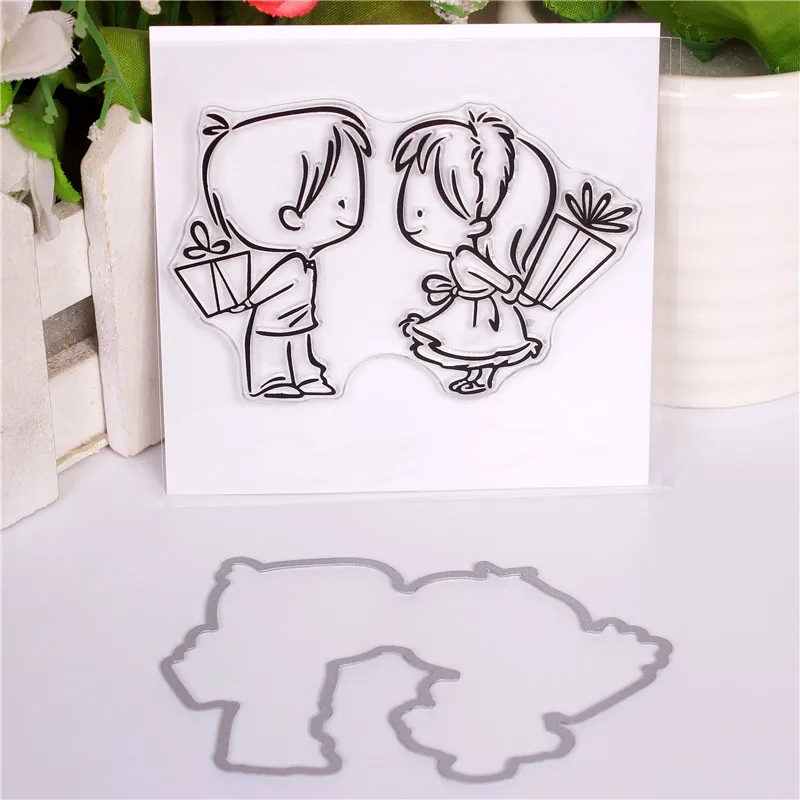 

2018 up to date Transparent Clear Silicone Stamps and Metal Cutting Dies for DIY Scrapbooking Card Making diy gift girl boy