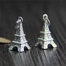 Real 925 Sterling Silver Accessories Eiffel Tower Charm Pendant for DIY Bracelet Pendant Necklace Fine Jewelry Making A0220 Real 925 Sterling Silver Accessories Eiffel Tower Charm Pendant for DIY Bracelet Pendant Necklace Fine Jewelry Making A0220
