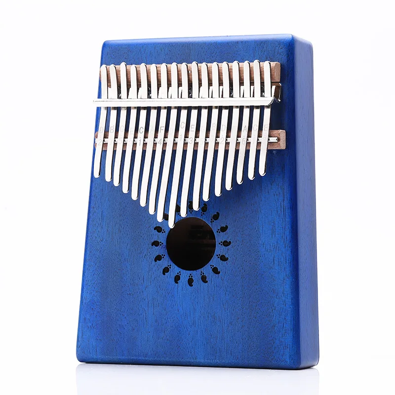 17 ключей Kalimba большой палец пианино твердого красного дерева материал с сумкой для хранения Mbira Likembe Sanza портативный 17 ключей пианино начинающих запись - Цвет: EN17S Blue