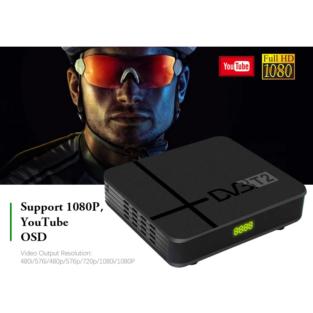 Full HD 1080p DVB-T2 K2 MAX поддержка IP tv цифровой наземный ТВ-приставка H.265/HEVC встроенный RJ45 LAN DVB T2 ТВ-приёмник