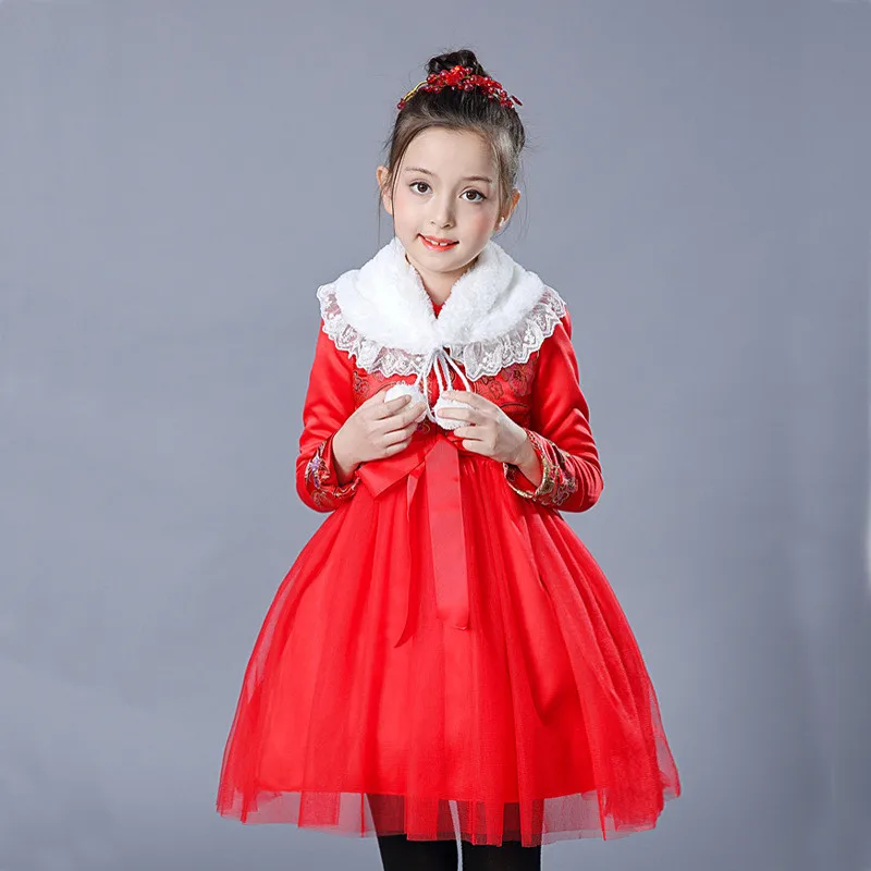 

Chinese Folk Dance Costume Girl Kids Hanfu Tang Suit Princess Dress Children Traditional Ancient Chinese Clothing New Year Wear