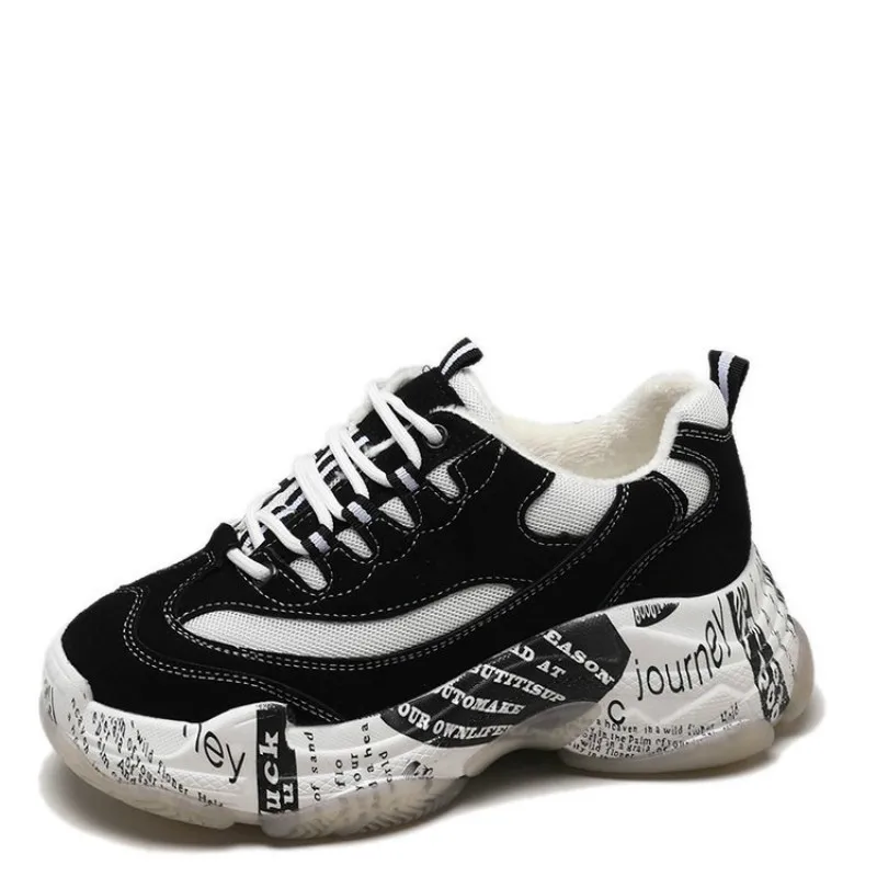 JINBEILEE New Flannel Panda Shoes for Winter 2018 Women's shoes with thick soles walking shoes women outdoor Increase JINBEILEE New Flannel Panda Shoes for Winter 2018 Women's shoes with thick soles walking shoes women outdoor Increase