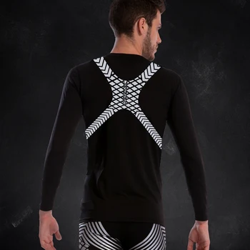 

Compression Tights Men Elasticity Sport T Shirts 2019 New Polyester Long Sleeve Compression Tshirts Gym Fitness Run Tights Male