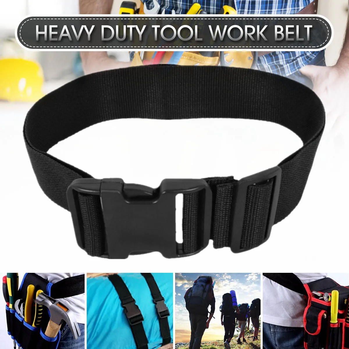 150cm Adjustable Tool Work Belt Nylon Quick Release Heavy Duty Workers