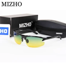 MIZHO Aluminium Frame Day&Night Use Enhance Brightness Security To Protect Eyesight Yellow Mens Polarized Sunglasses Driving