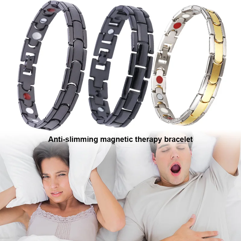 

Women Men Magnetic Magnet Bracelet Chain Alloy Health Care Anti-snoring TT@88