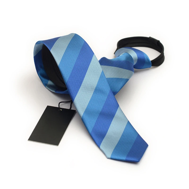Модный тонкий галстук на молнии, 5 см, в полоску, в клетку, разноцветный, мужской, Повседневный, обтягивающий, простой, легко тянет, галстуки, Gravata Corbatas, подарочная коробка