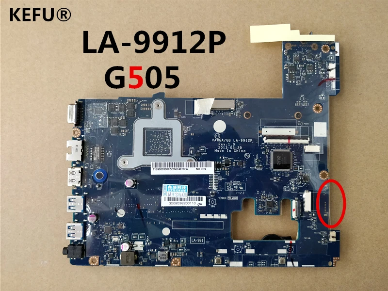 

KEFU high quality motherboard LA-9912P 11S90003031 For LenoVo G505 Motherboard Tested Working good conditon