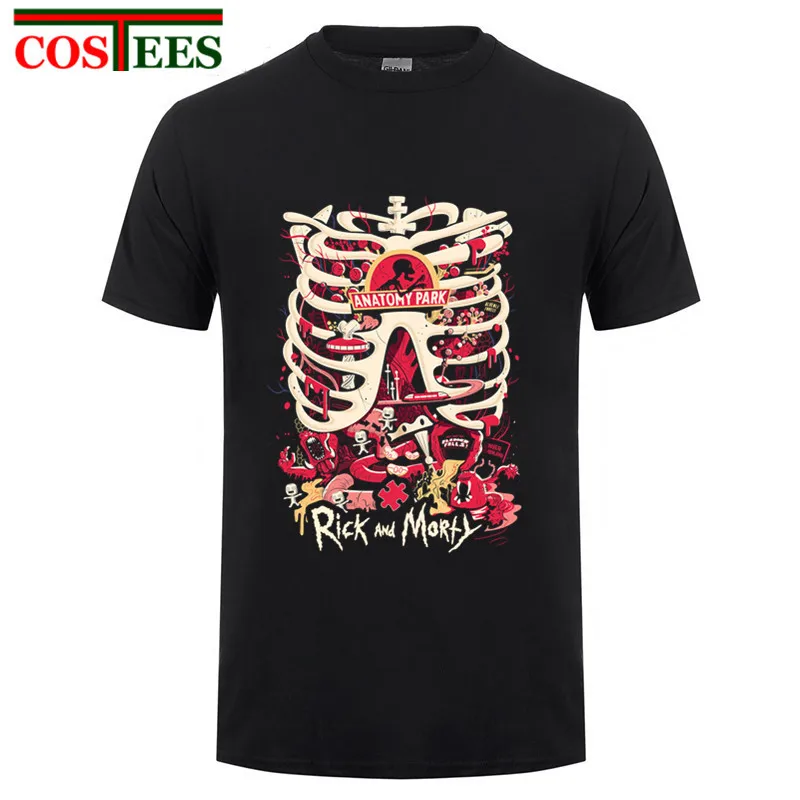 

2018 vesidos creative Rib Bone design Ricka and morty tshirt brand clothing Anatomy Park t shirt men camiseta rick morty t-shirt