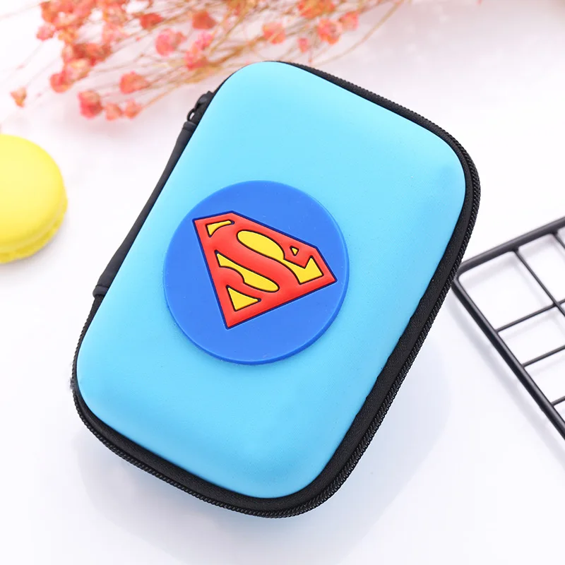 

Anime Superman Wallet Cute Silicone Coin Purse EVA Zipper Key Headset Pouch Bags Box Mini Size Men Women Fashion Causal Wallets