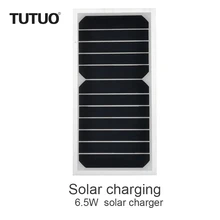 TUTUO 6.5W 5v 1A High Efficiency Sunpower Chip Solar Powered Battery Panel Board USB Mobile Charger for Apple IPhone/Samsung