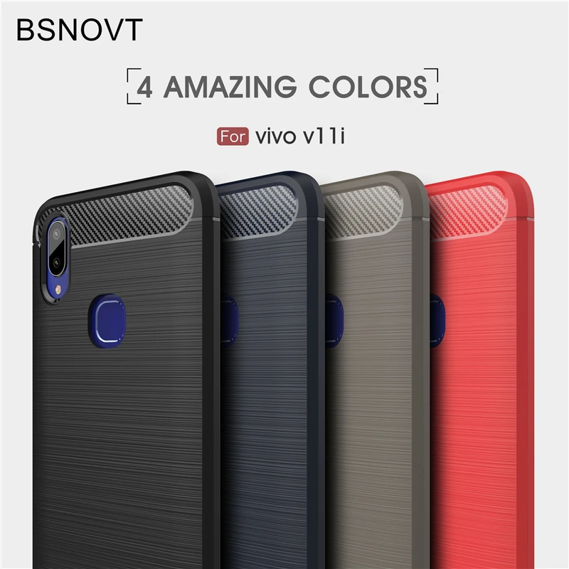 BSNOVT For Vivo V11i Case V 11 i Cover Shockproof Silicone Brushed Bumper Back Phone Fundas 6.3&quot |