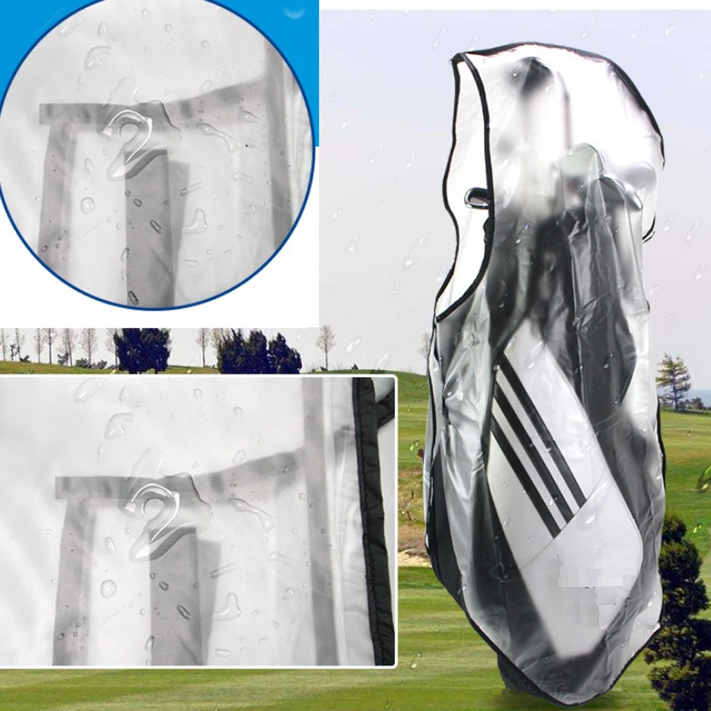 Zipper Golf Clubs Bag Waterproof Rain Cover - Foldable Protection Shield Case Dustproof Golf Cart Accessories