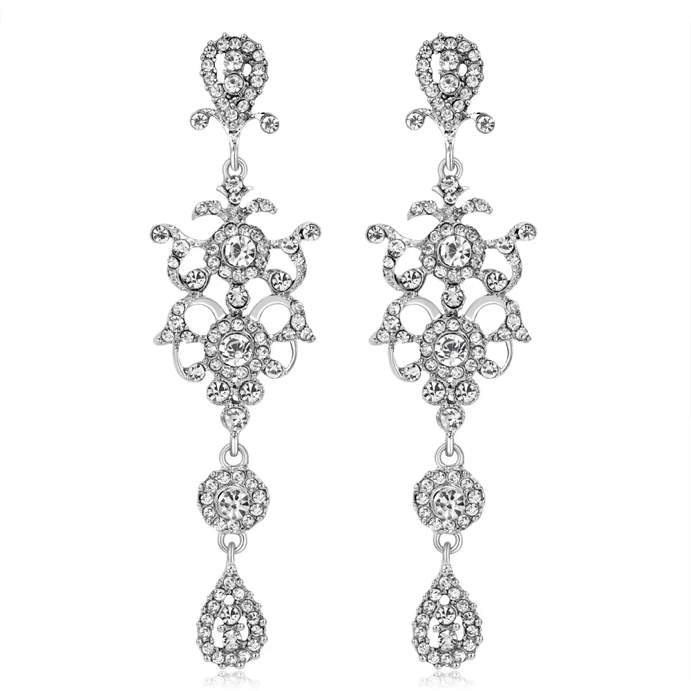 

Europeans and Americans exaggerated Earrings Fashion alloy earrings soup long bride's wedding Earrings Fashion Jewelry