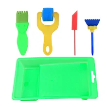 Детские DIY случайный скребок с лотком губка щетка 5 шт. наборы пластиковых кисточка для рисования комбинированные инструменты Живопись
