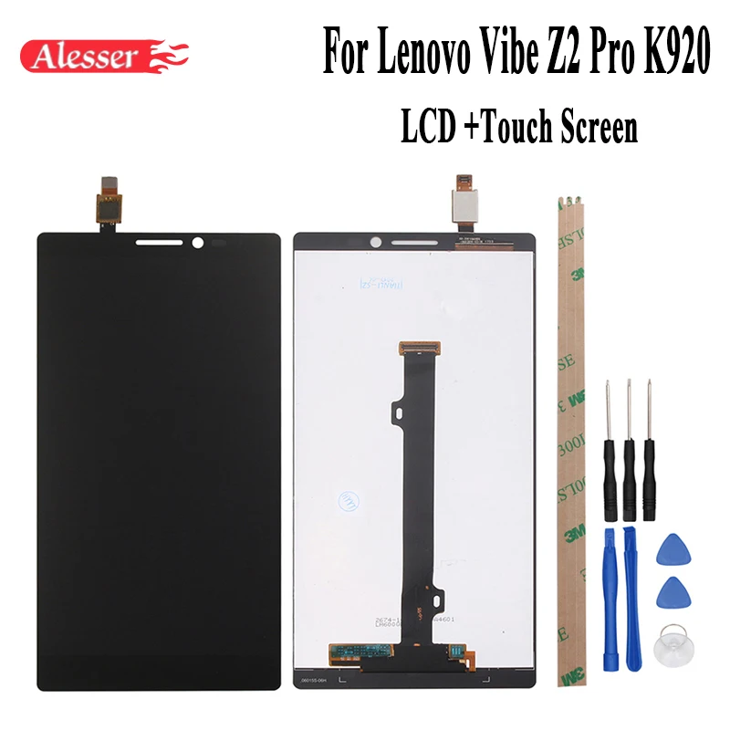 

Alesser 2560X1440 FHD For Lenovo Vibe Z2 Pro K920 LCD Display and Touch Screen Digitizer Assembly Repair Parts 6.0 Inch+Tools