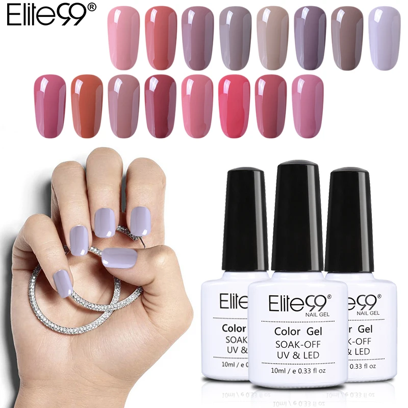 Elite99 10ml Nude Color Gel Varnish Soak Off Candy Color Enamel Gel Polish Nail Art Design Manicure