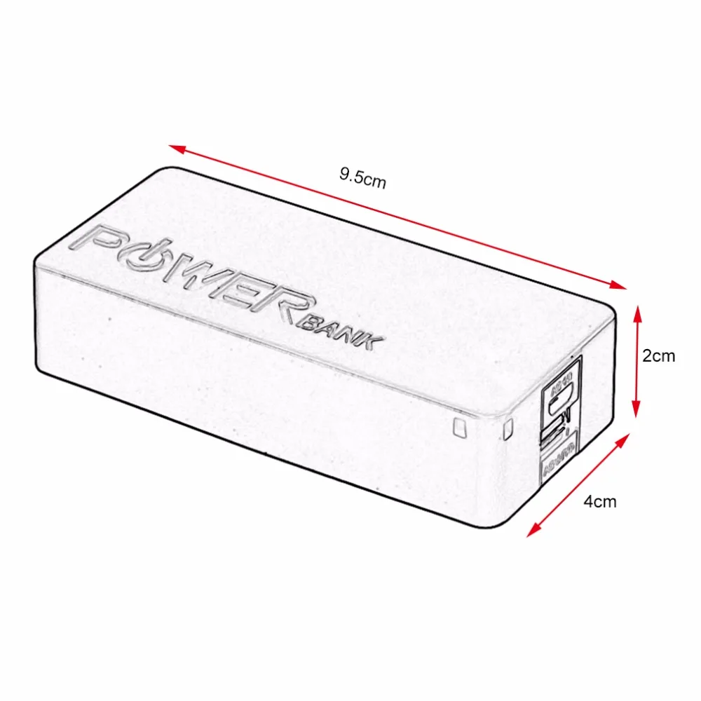 5600 мАч 2*18650 USB портативный внешний аккумулятор зарядное устройство чехол DIY Box Портативный внешний резервный аккумулятор зарядное устройство для смартфонов