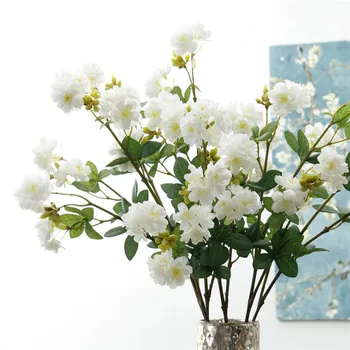 

Flone 3 Branches Artificial flowers Cherry blossoms Wedding Home Party table flower arrangement Decoration accessories floral
