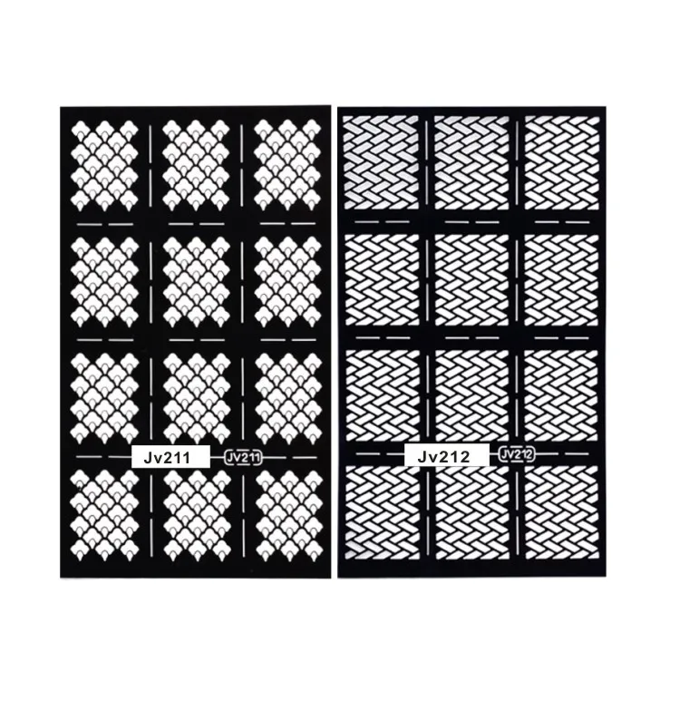 Estilos para a Escolha Lote Preto Fácil Carimbo Faça Você Mesmo Adesivos Oco Flor Coração Geometria Padrão Unhas Arte Decorações 20 10 Pçs - 6 Beleza e saúde