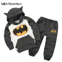 Новинка года, детская одежда весенняя одежда для маленьких девочек толстовка с Бэтменом+ штаны, комплект из 2 предметов детский спортивный костюм для мальчиков, комплекты одежды для девочек